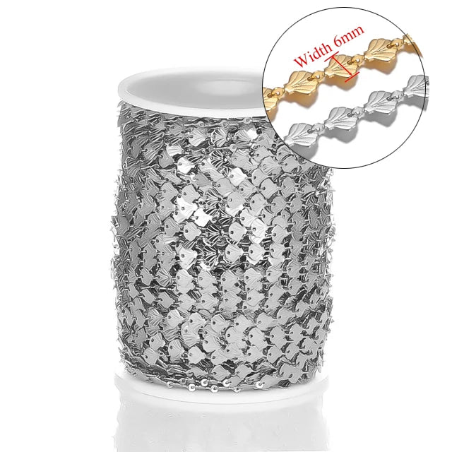 Stainless Steel Jewelry Chain — 1M Gold or Steel Link Chain for DIY Crafts