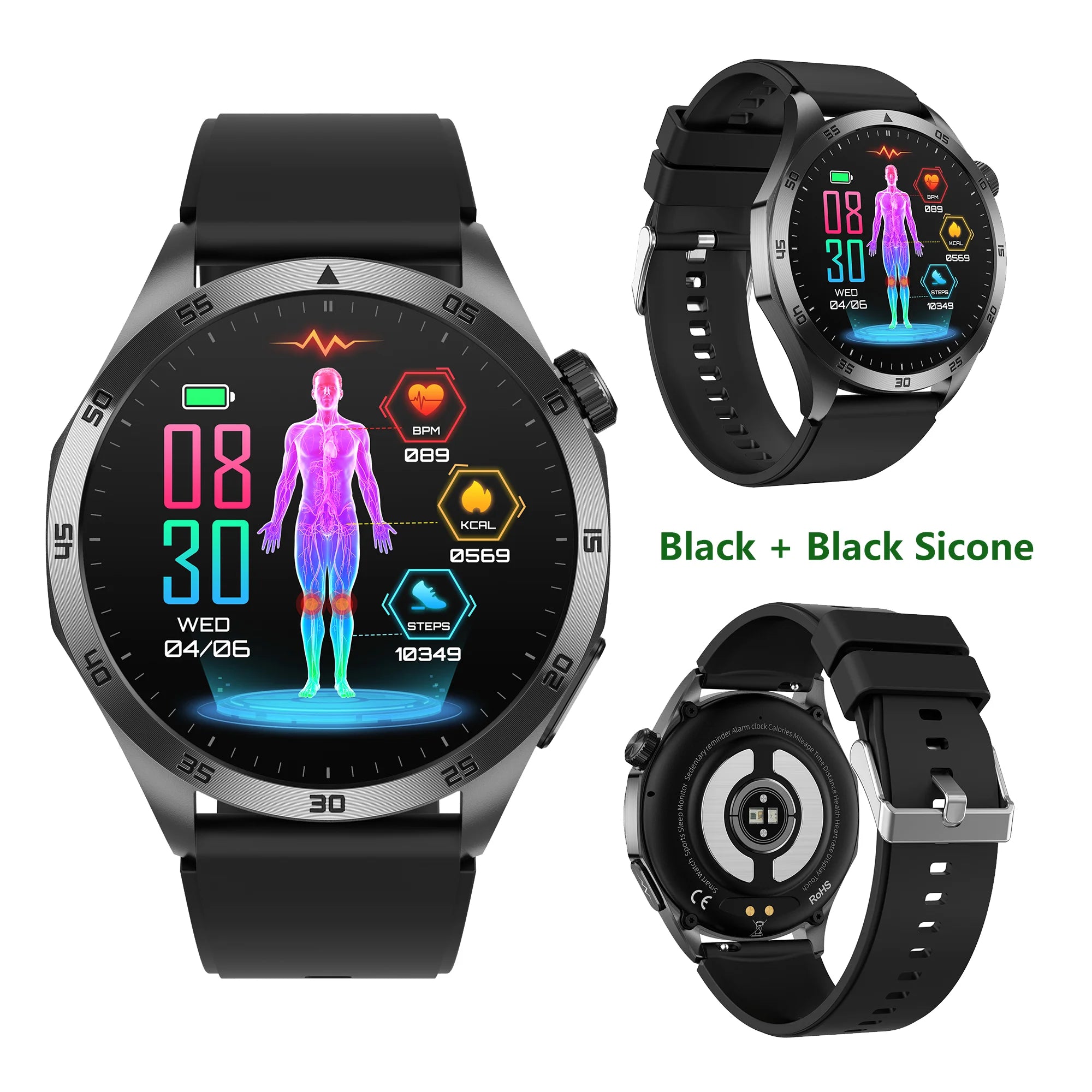 Marsyu Health Smart Watch — ECG & Blood Oxygen Monitoring, Bluetooth Call