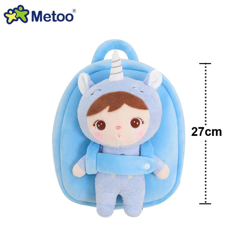 Metoo Plush Animal Backpack — Soft Toddler Bag with Detachable Doll