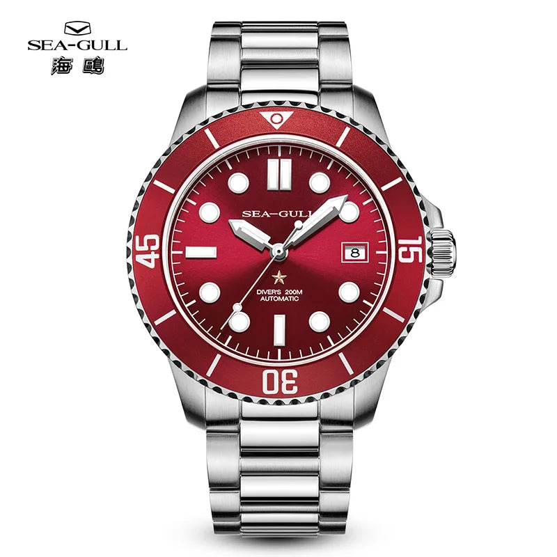 Sea-Gull Men's Luminous Dive Watch — Professional 200M Waterproof Automatic