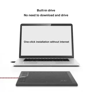 Gtwoilt Digital Drawing Tablet — 10x6 Inch Portable Graphic Pad for Design
