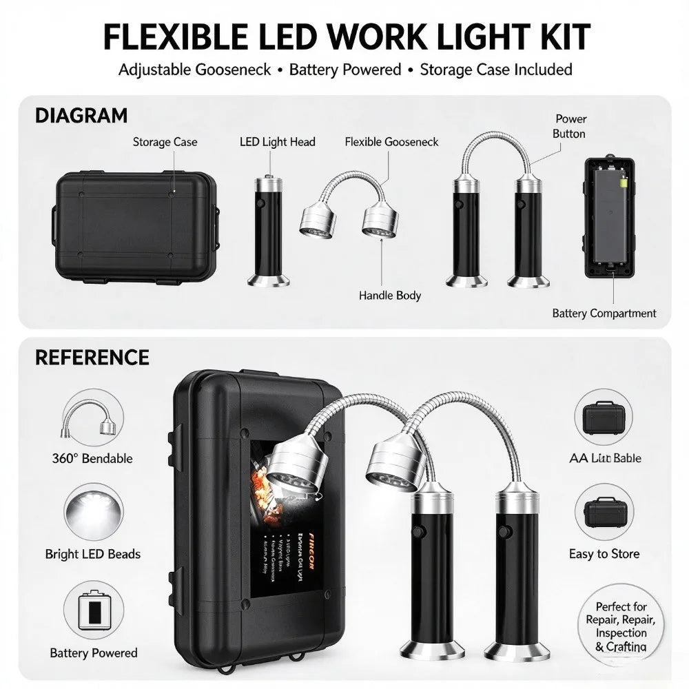 Magnetic LED BBQ Grill Light — Flexible 360 Degree Gooseneck Lamp