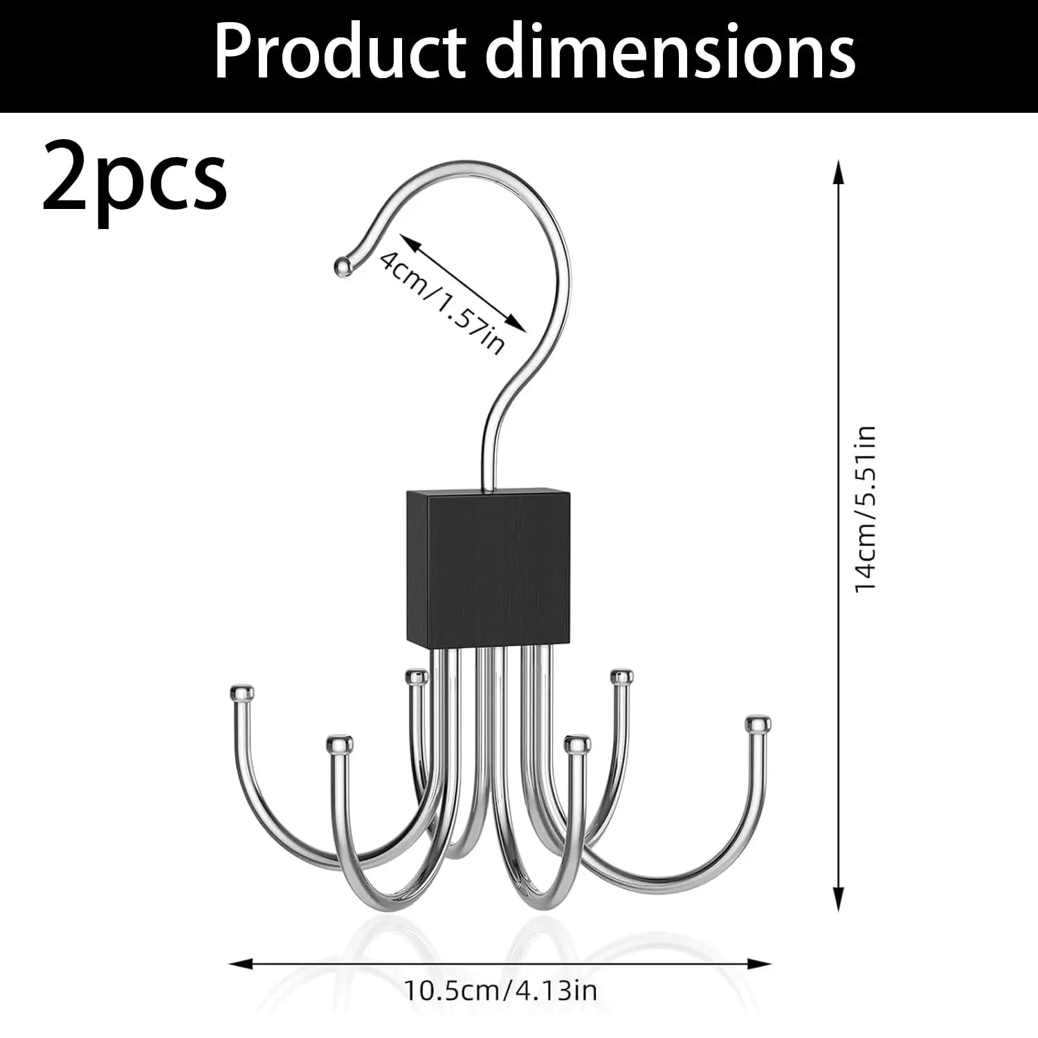 Rotating Multi Claw Hanger — Space-Saving Metal Hook Organizer