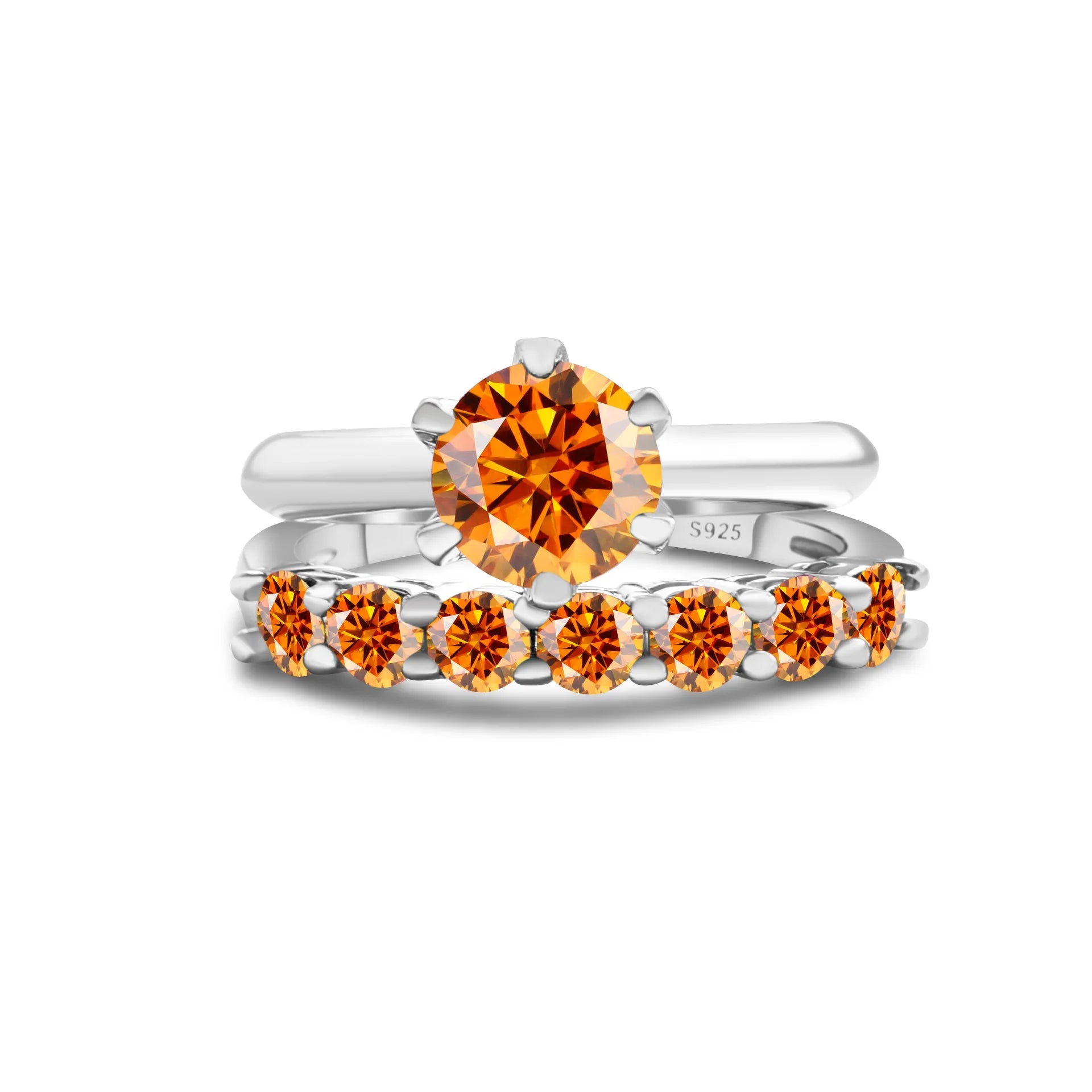 Moissanite Stackable Ring Set — 1.7CT S925 Sterling Silver Couple Rings