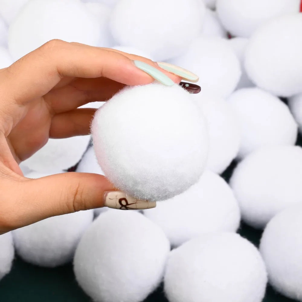 Artificial Snow Balls — Festive Winter Party Decor, 50 Piece Set