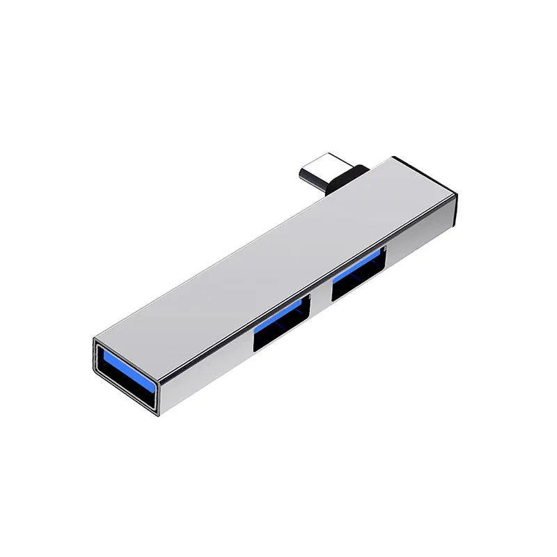3-Port Aluminum USB Hub — High-Speed Data Splitter for Laptop and PC