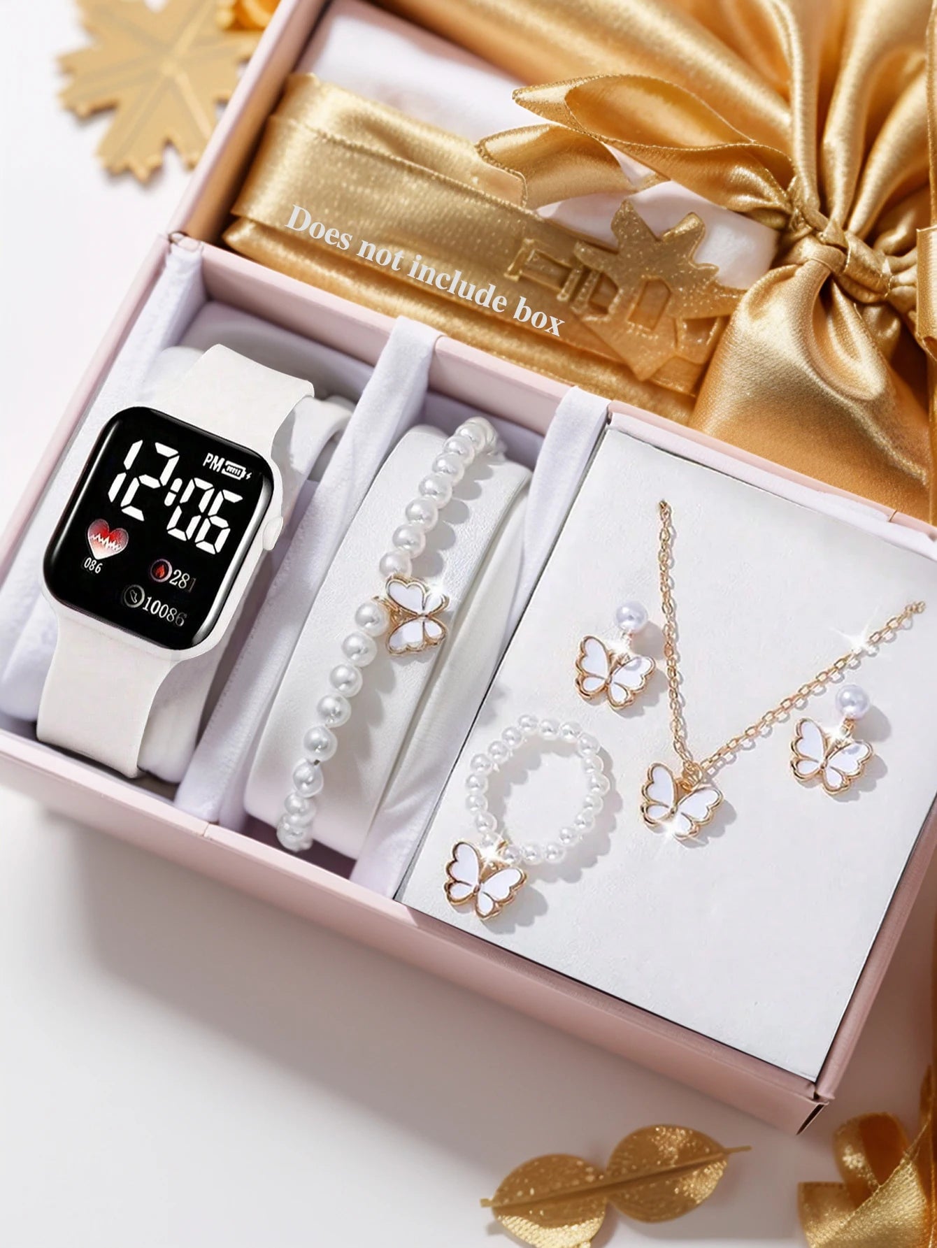 Digital Watch and Butterfly Accessory Set — Fashionable Gift Set