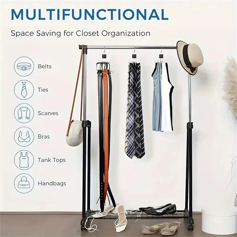 Rotating Multi Claw Hanger — Space-Saving Metal Hook Organizer