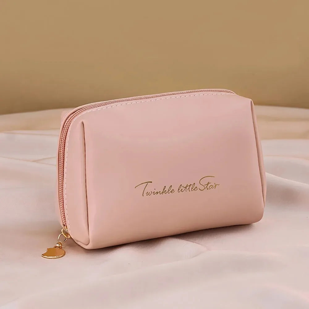 RANCAI Travel Cosmetic Bag — Waterproof PU Leather Makeup Organizer