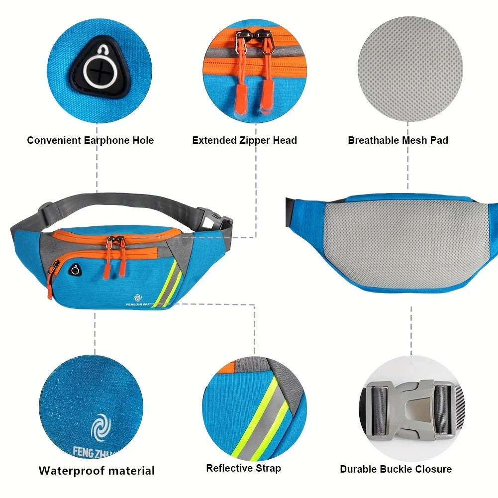 Waterproof Waist Pack — Casual Bum Bag for Travel and Sports