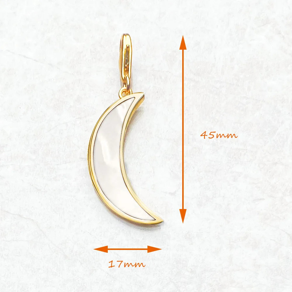 Thaddaeus Gold Plated Moon Pendant — Romantic 925 Sterling Silver Charm