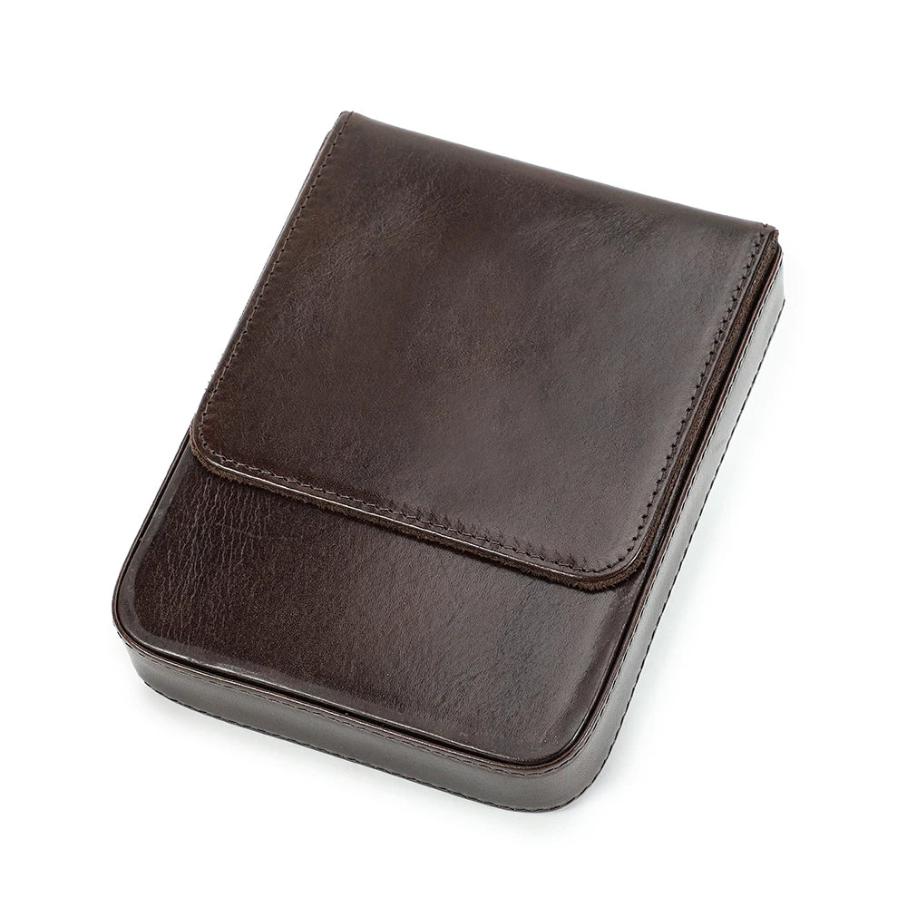 CONTACTS FAMILY Luxury Leather Pen Case — 6 Slot Organizer with Removable Tray