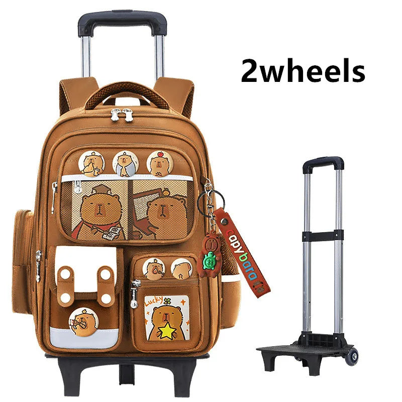 Kids Rolling School Bag — High Capacity Trolley Backpack with Wheels
