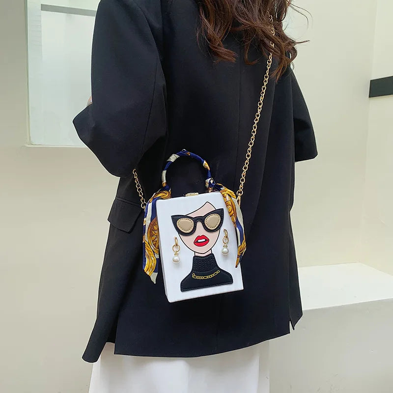 Permanently Leather Evening Bag — Luxury Box Clutch for Parties
