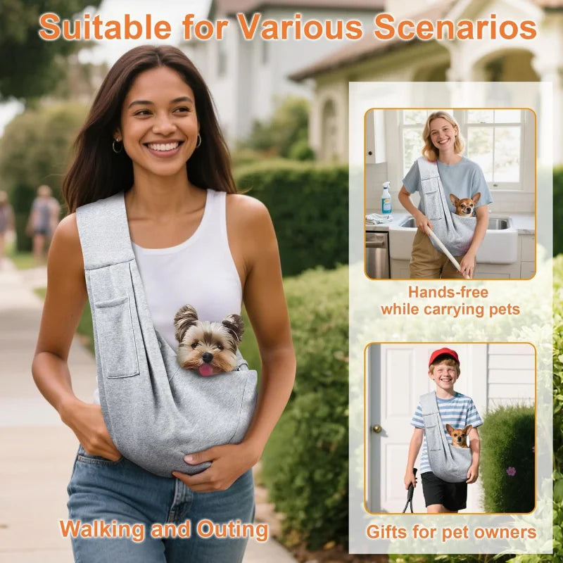 Small Dog Chest Backpack — Portable Pet Carrier with Shoulder Strap