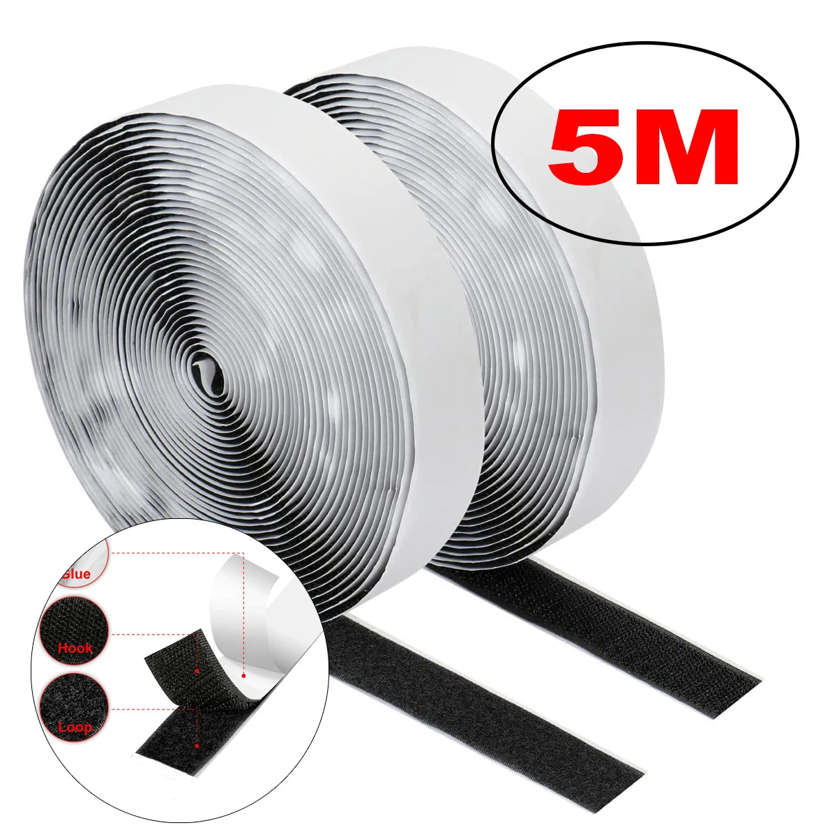 Self-Adhesive Hook and Loop Fastener Tape — Strong Double-Sided Magic Strips