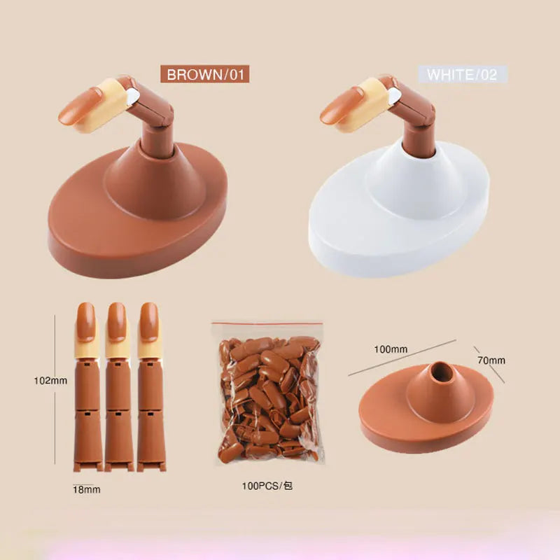 Nail Training Practice Hand — Manicurist Training Model with Base