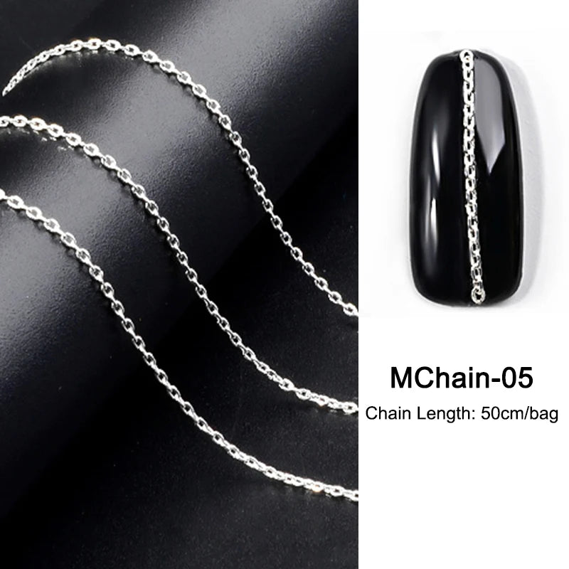 MagiBling Rhinestone Nail Chain — Shiny 3D Crystal Charms for DIY Manicure