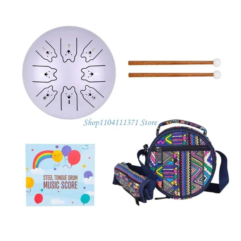 8-Tone Steel Tongue Drum — Musical Percussion Instrument for Beginners