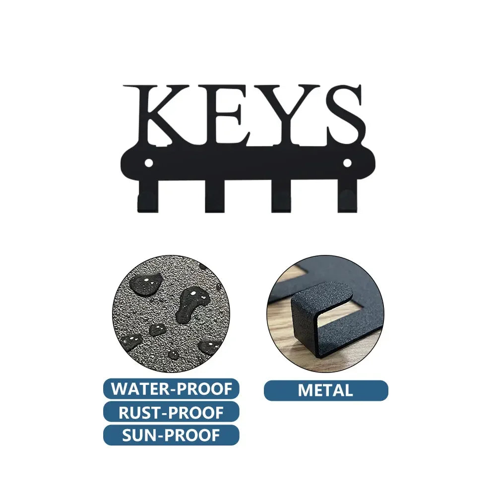 Wall-Mounted Metal Key Holder — Decorative Space-Saving Organizer