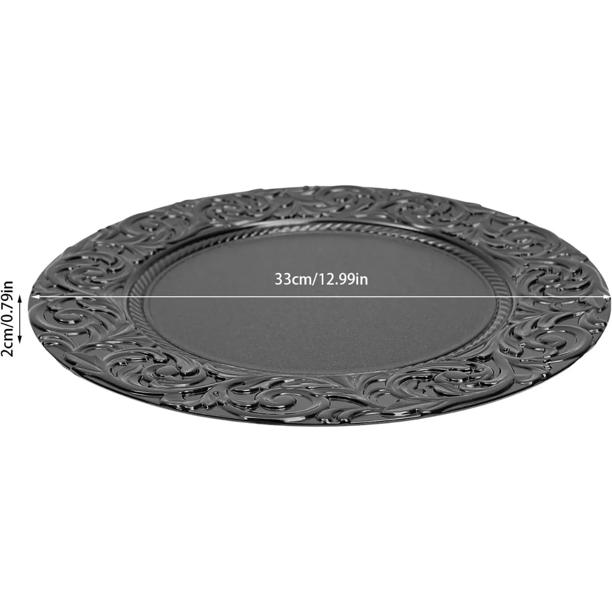 Bymaocar 100Pcs Charger Plate Set — Elegant Floral Embossed Serving Plates