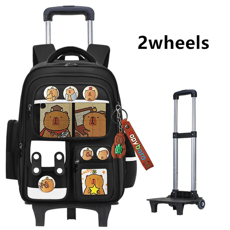 Kids Rolling School Bag — High Capacity Trolley Backpack with Wheels