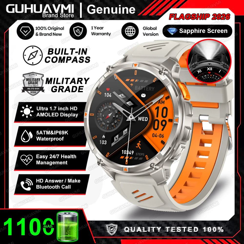 TAVYU T-Rex3 Pro Smartwatch — Rugged Military GPS Outdoor Watch