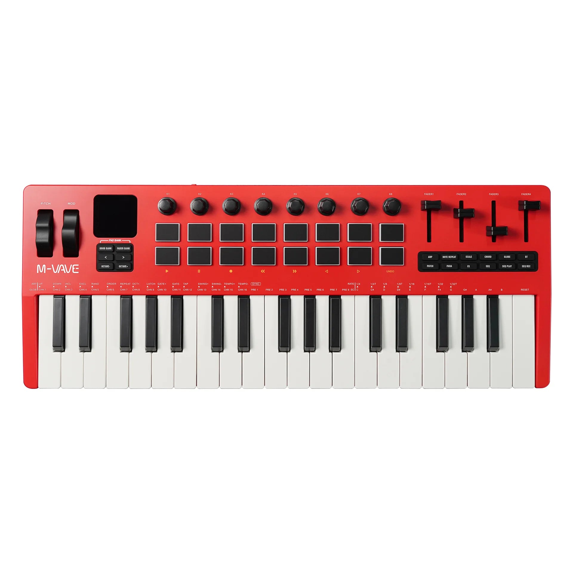 37-Key MIDI Keyboard Controller — Music Production Tool with Drum Pads