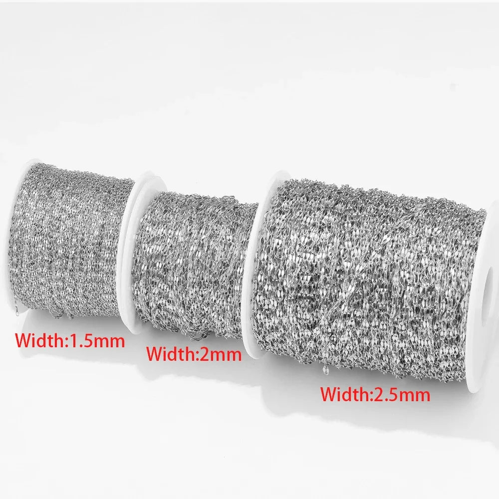 Luksteel Stainless Steel Cable Chain — 2 Meter Gold & Steel Jewelry Findings