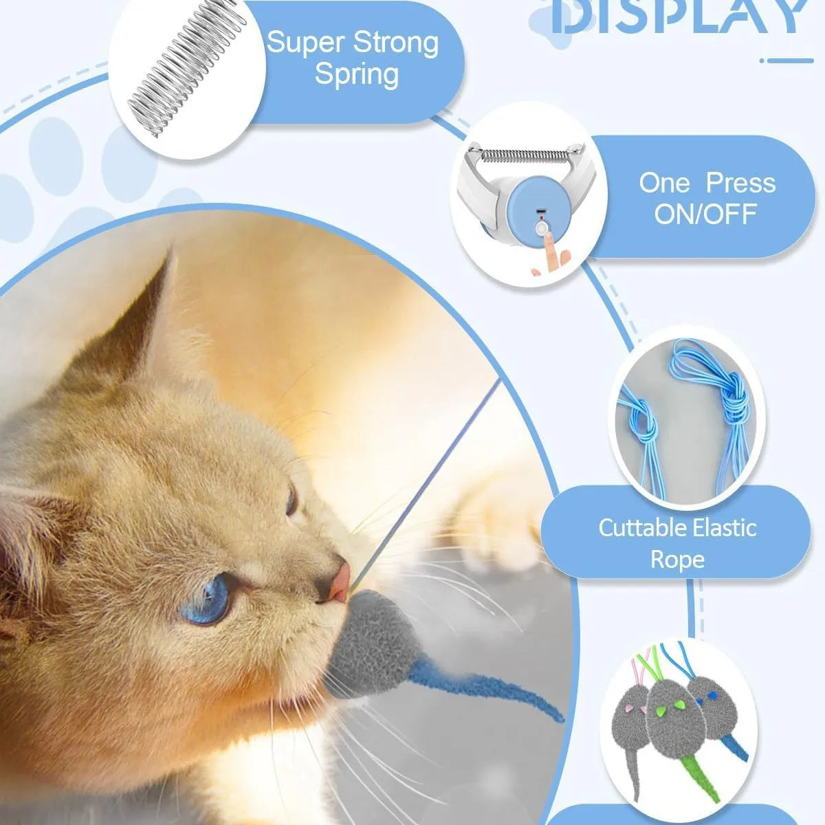 Hanging Cat Teaser Toy — Elastic Swing Disc for Active Play