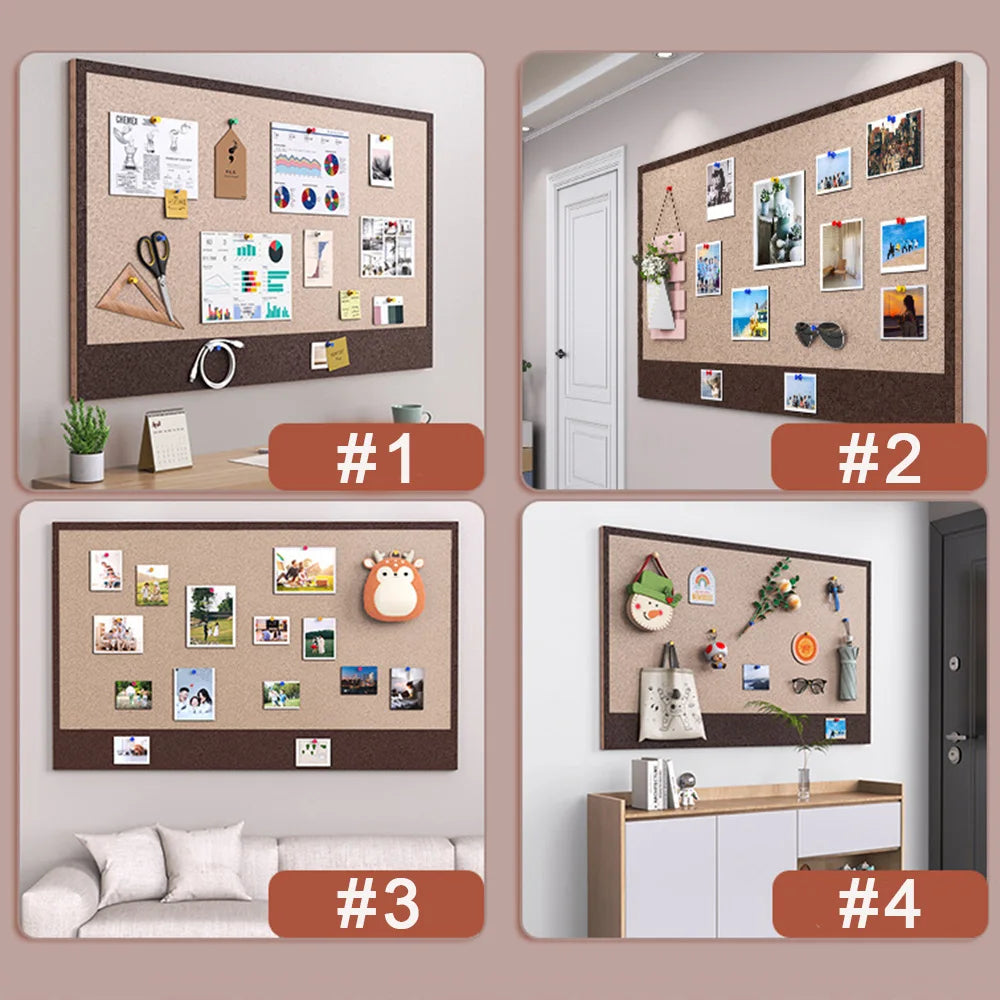K-MIME Cork Board Bulletin — Wall Mounted Vision Board for Organization
