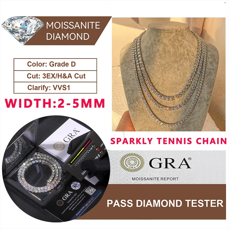 ICEOUTBOX Moissanite Tennis Bracelet — D VVS1 Sterling Silver Jewelry