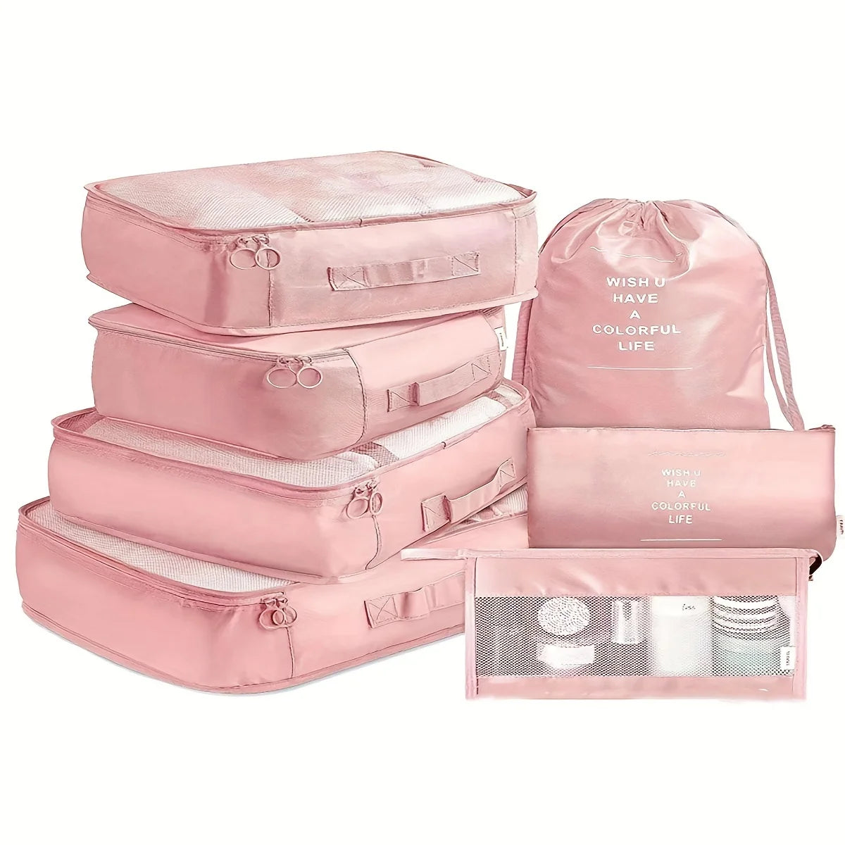 Seven-Piece Travel Storage Bag Set — Luggage Organizer & Clothing Sorting Kit