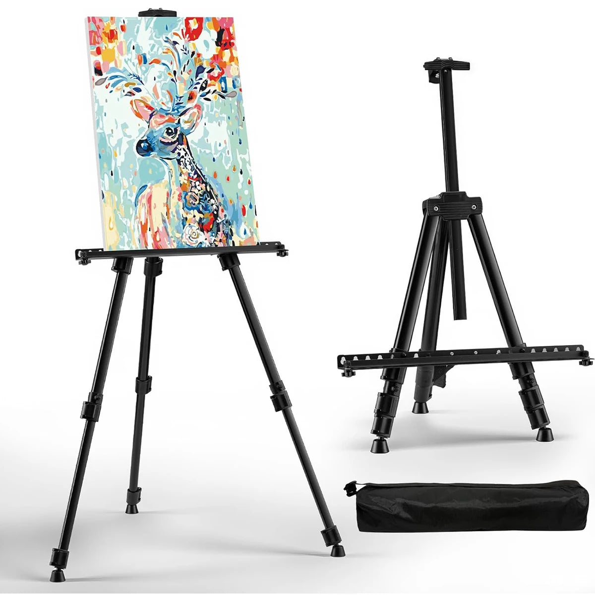 Adjustable Aluminum Art Easel — Portable Folding Stand for Painting