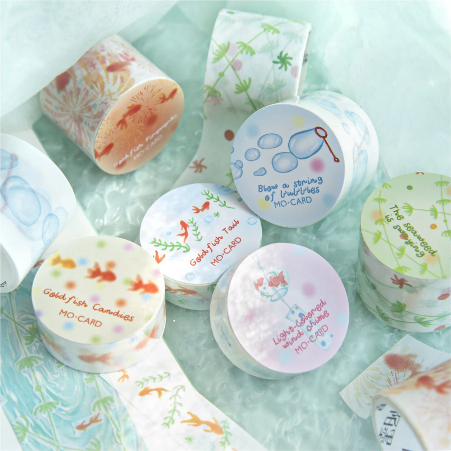 Fish Bubble Series Washi Tape — Decorative Retro Masking Tape for Scrapbooking