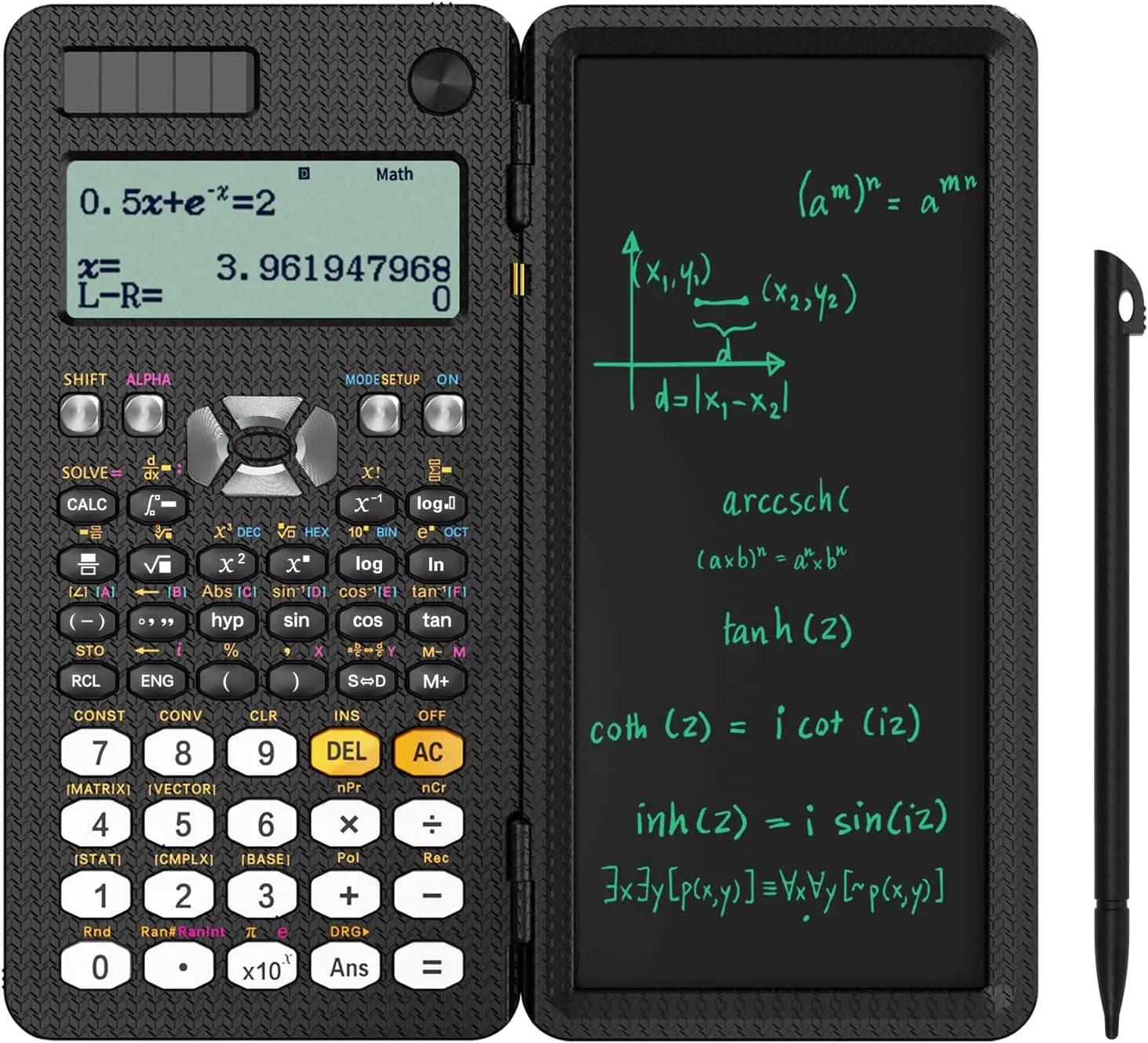 HOMESTEC Scientific Calculator with LCD Notepad — 417 Functions Foldable Design
