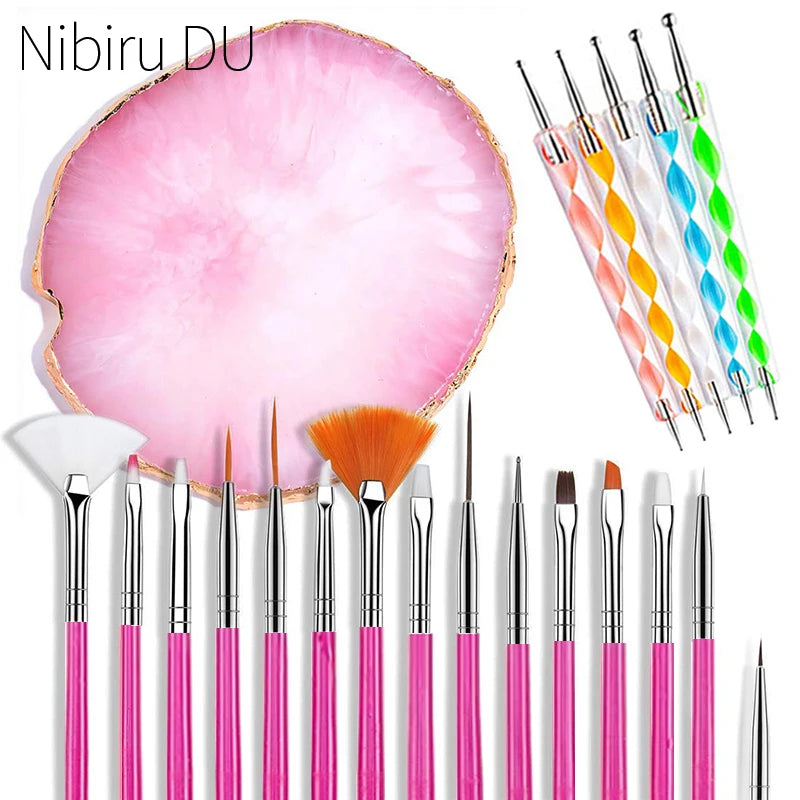 Nibiru DU Nail Art Brush Set — Professional Manicure & Design Tools