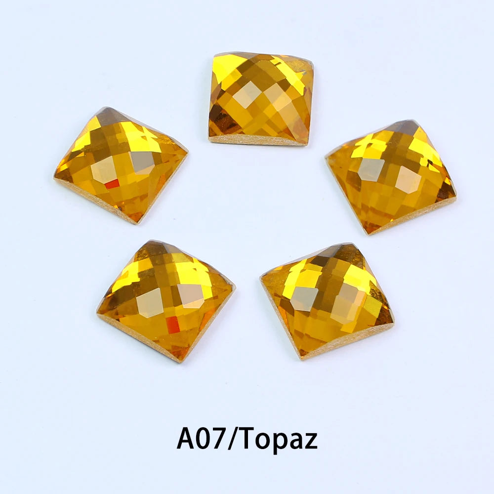 Square Glass Rhinestones — Flatback Crystal Gems for Nail Art & Crafts