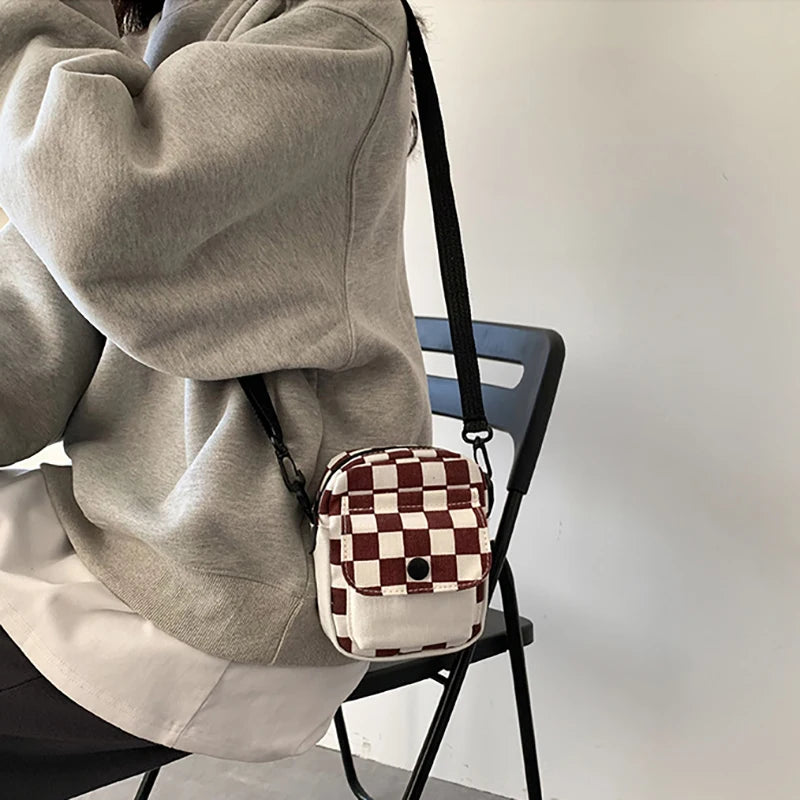 JETTING Men's Sports Messenger Bag — Compact Checkered Travel Shoulder Bag
