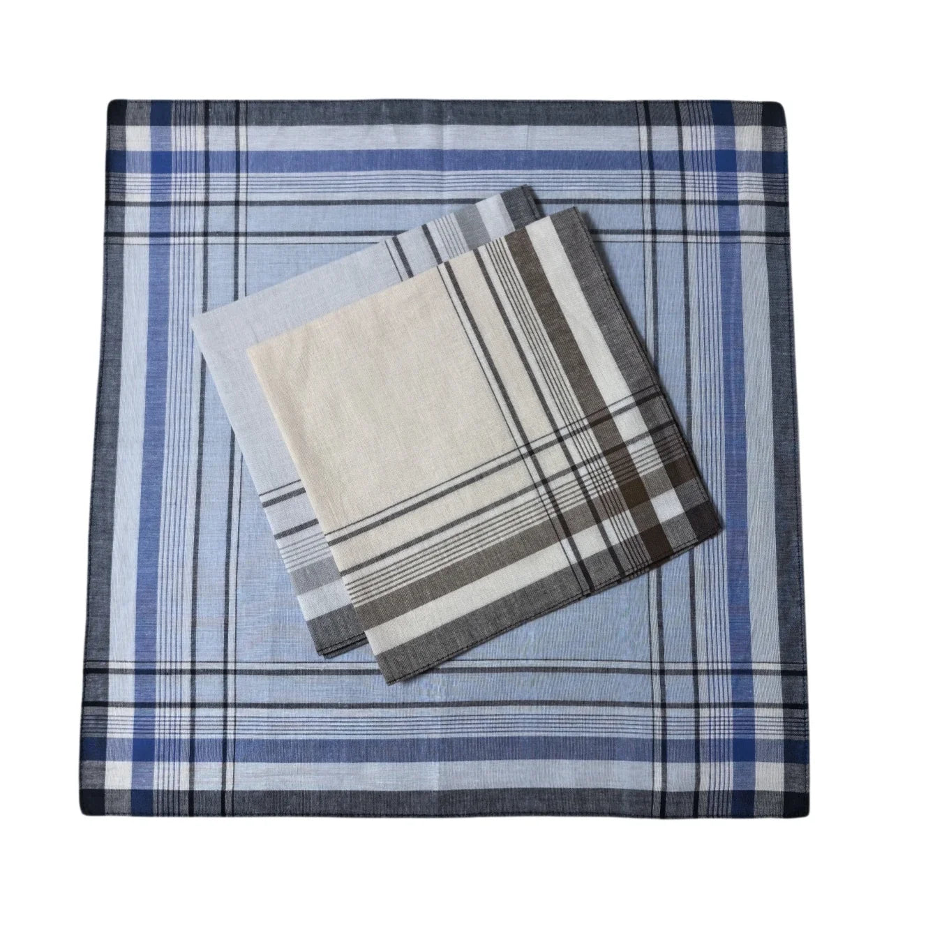 Vintage Satin Cotton Handkerchiefs — Soft Striped Design for Daily Use