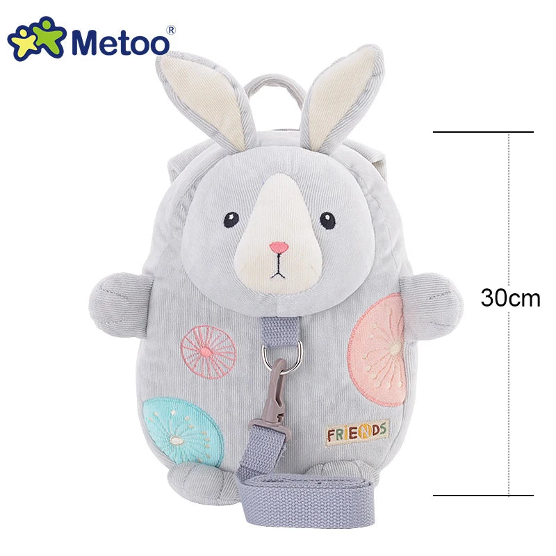 Metoo Plush Animal Backpack — Soft Toddler Bag with Detachable Doll
