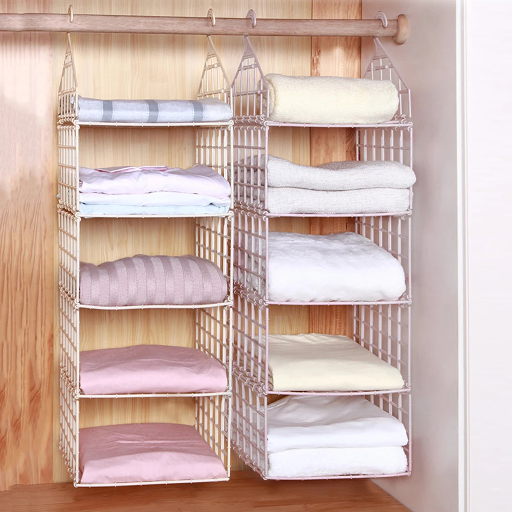 Aihogard Foldable Hanging Closet Organiser — Multi-Tier Wardrobe Storage Basket