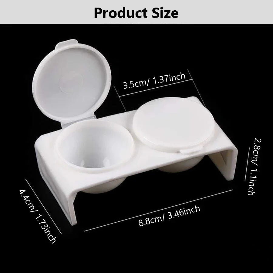 Art lalic Twin Cup Dappen Dish — Dual Compartment Nail Art Pigment Holder