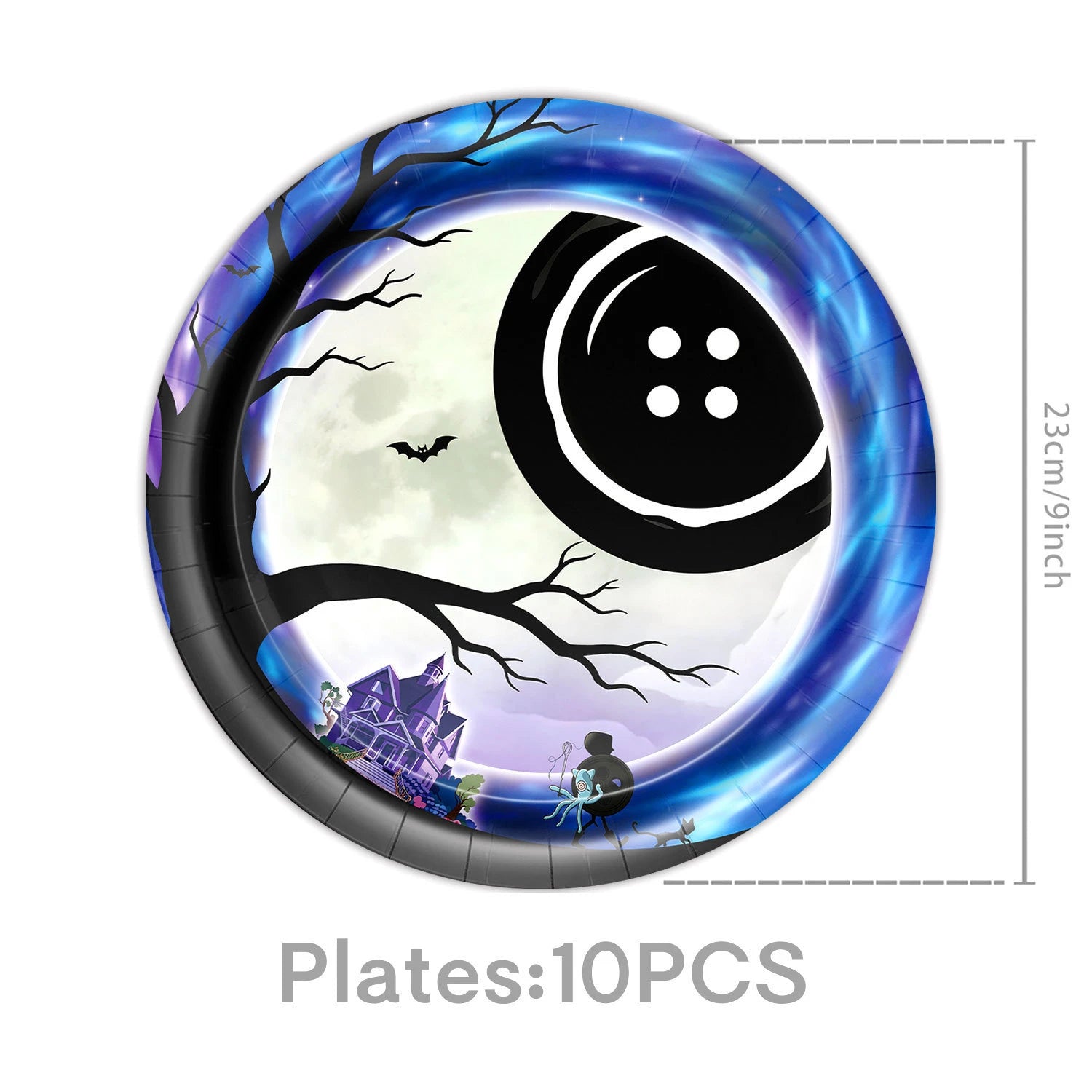Potdemiel Spooky Ghost House Party Supplies — Starry Night Theme Tableware Set