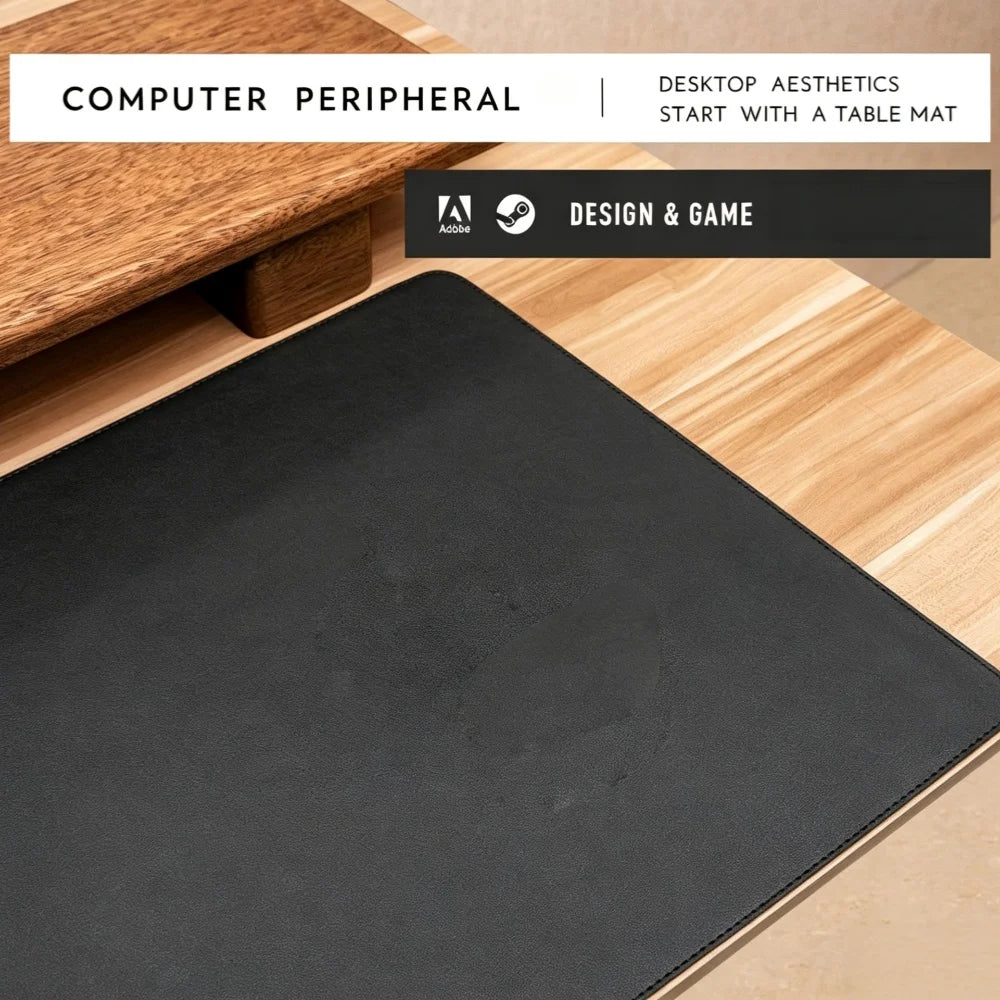 PU Leather Large Desk Mat — Waterproof Anti-Slip Desktop Pad