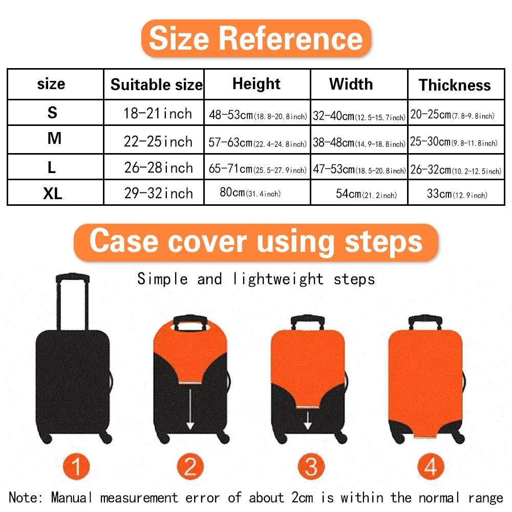 Stretch Luggage Protector Cover — Decorative Suitcase Guard for Travel