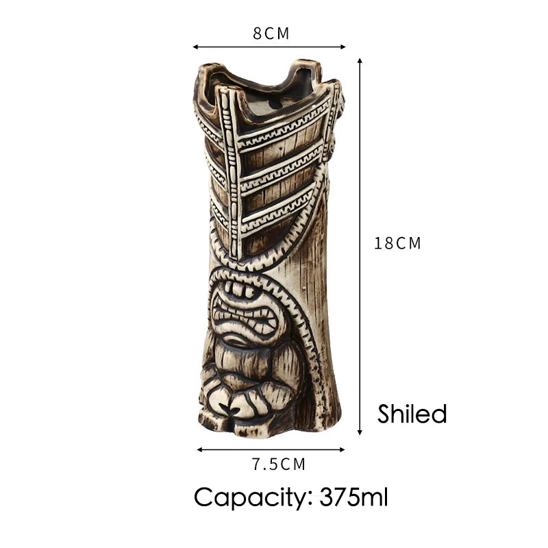 cocktailgeek Ceramic Tiki Mugs — Tropical Sculptural Drinkware for Home Bars