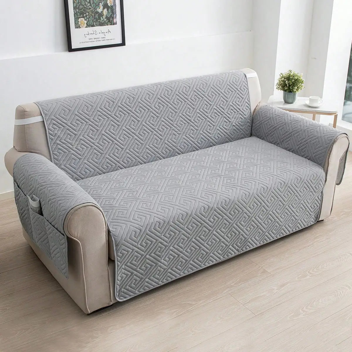 Quilted Sofa Cover — Water-Repellent & Pet-Friendly Slipcover