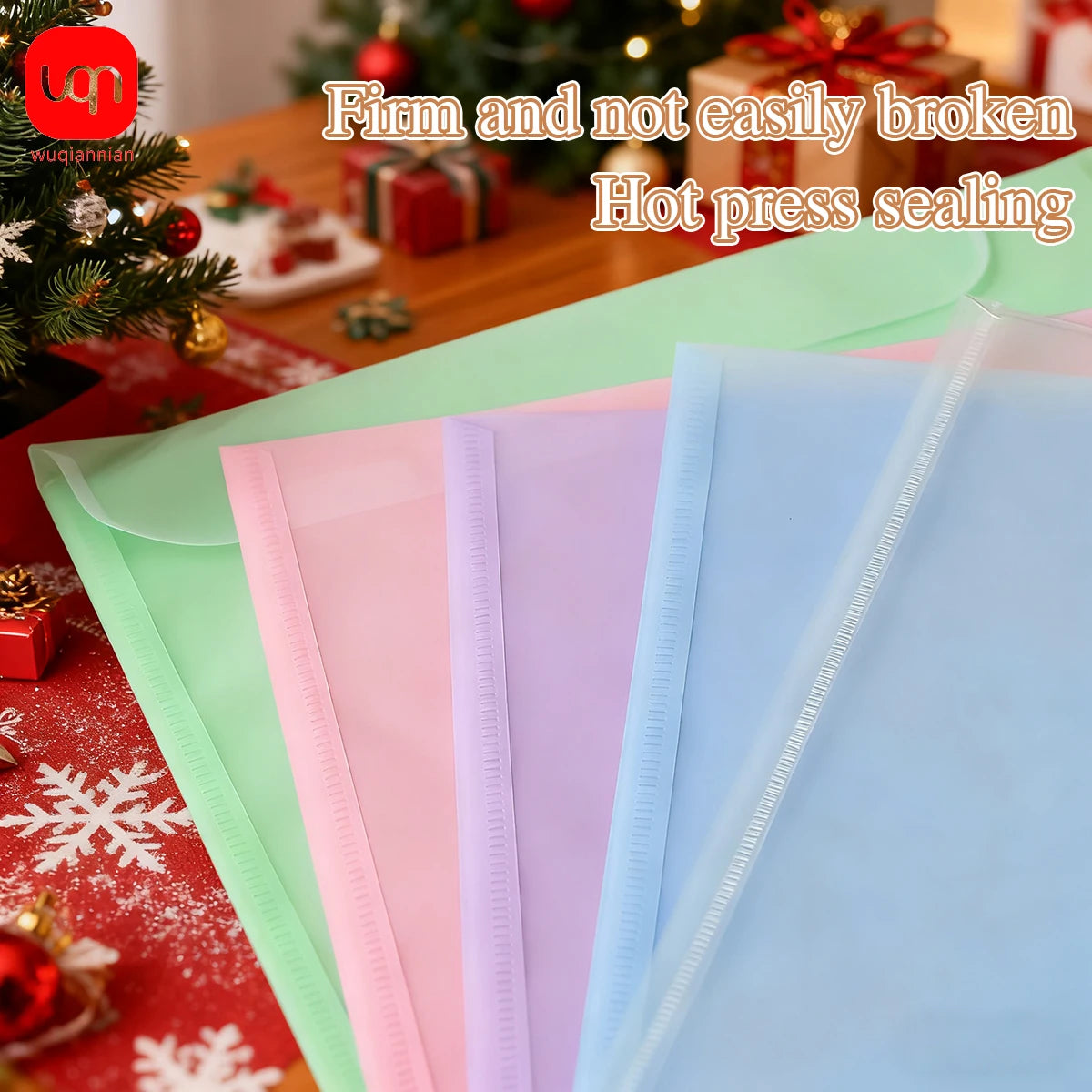 A4 Plastic Document Folders — Clear Envelopes with Snap Closure, 50 Pack