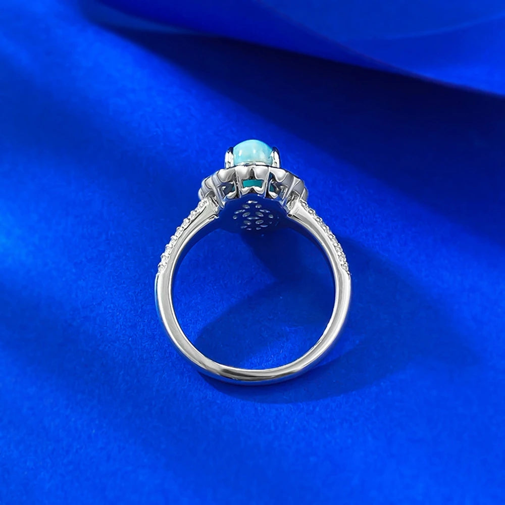 Wong Rain Larimar Gemstone Ring — Vintage 925 Sterling Silver Jewelry